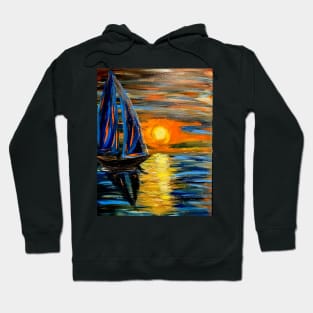 Out sailing at sunset. Hoodie